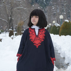 Luzito Traditional Kashmiri Pherans - Black & Red