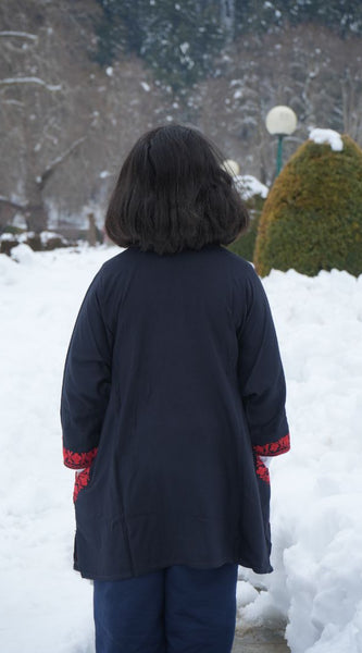 Luzito Traditional Kashmiri Pherans - Black & Red