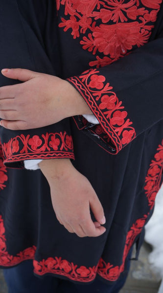 Luzito Traditional Kashmiri Pherans - Black & Red