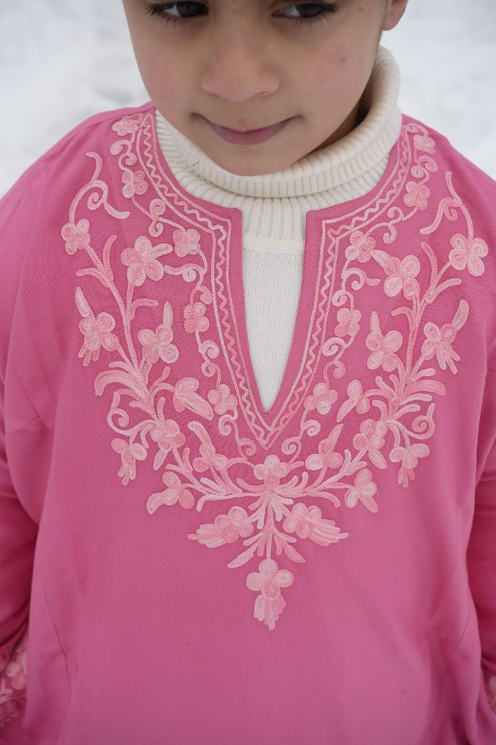 Luzito Traditional Kashmiri Pherans - Pink