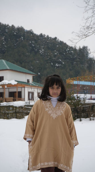 Luzito Traditional Brown Kashmiri Pheran - Golf