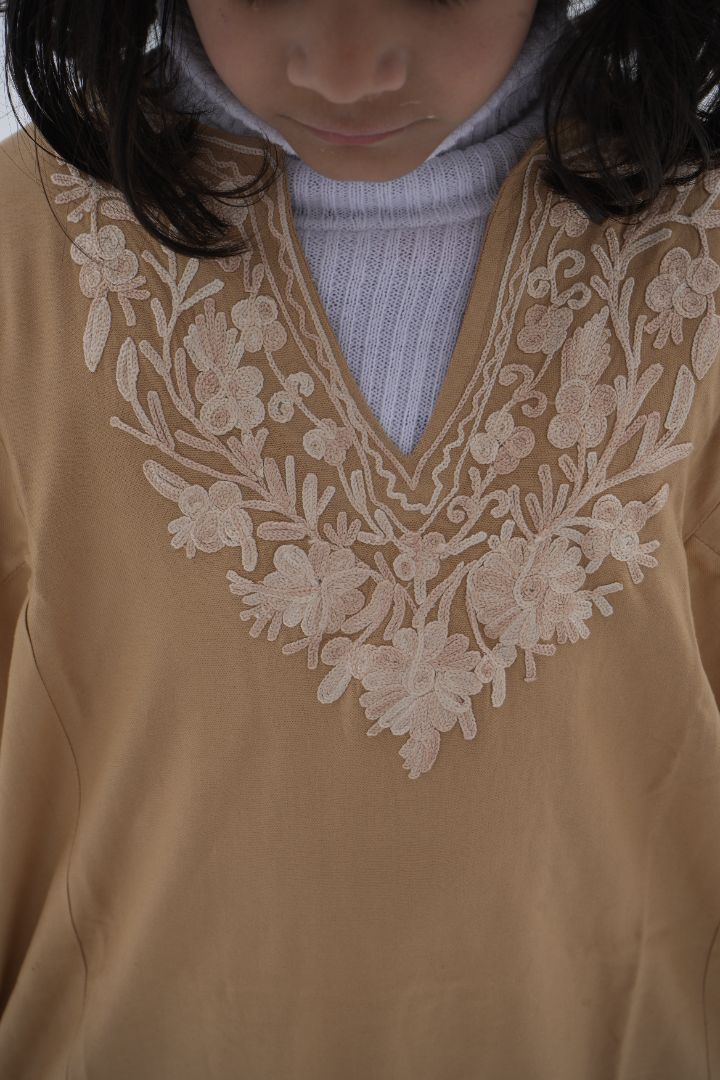 Luzito Traditional Brown Kashmiri Pheran - Golf