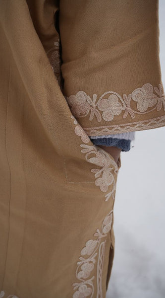 Luzito Traditional Brown Kashmiri Pheran - Golf