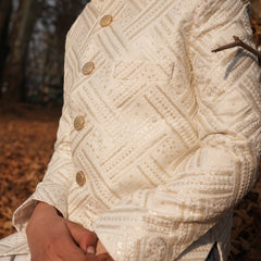 Boy wearing Sereno Sherwani, a royal ethnic outfit designed for weddings and festive occasions.