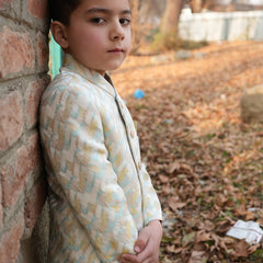 Side view of Luzito Solace Sherwani highlighting tailored fit and comfortable festive wear design.