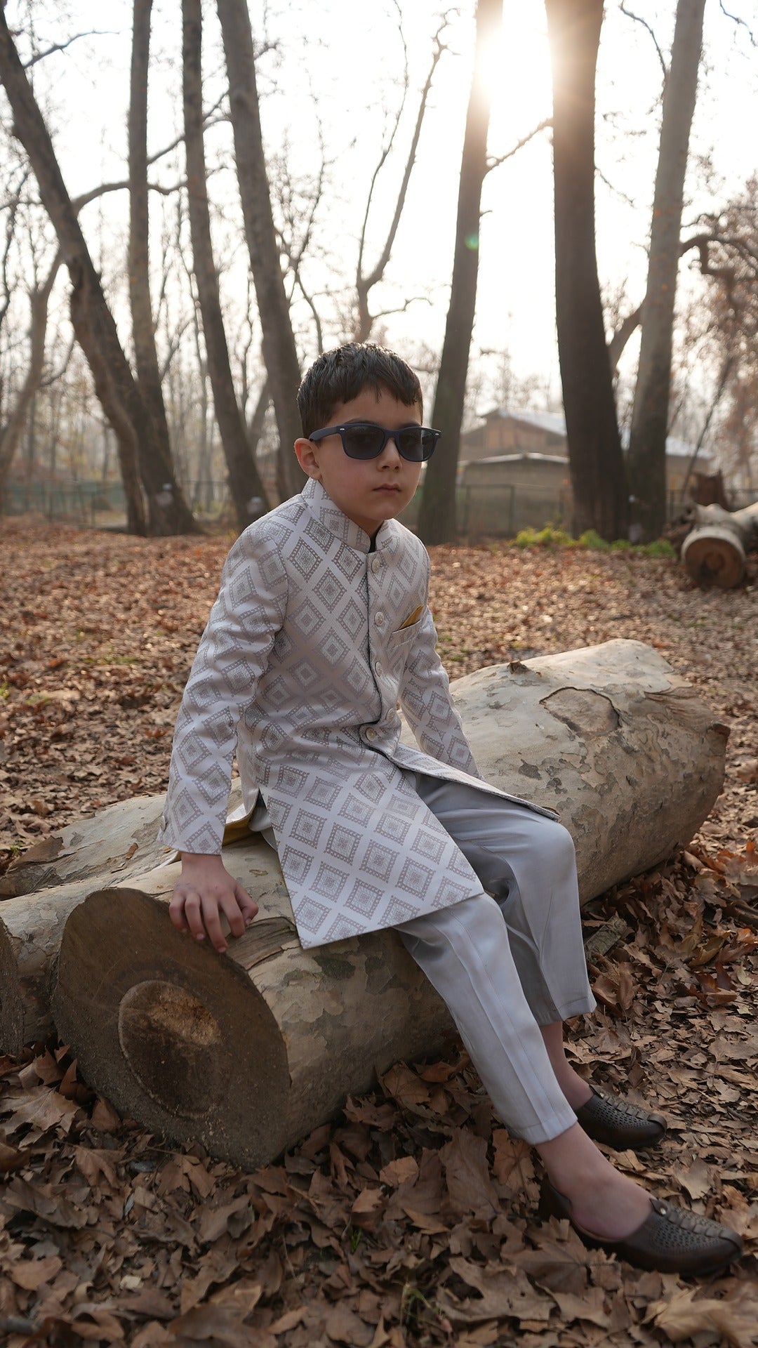 Luzito Azura Sherwani for boys, showcasing premium ethnic wear with royal elegance for weddings and festive occasions.