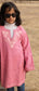 Traditional Pink Kashmiri pheran for kids in elegant ethnic style.