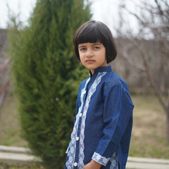Noor Indigo Lace Kurta Set