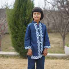 Noor Indigo Lace Kurta Set